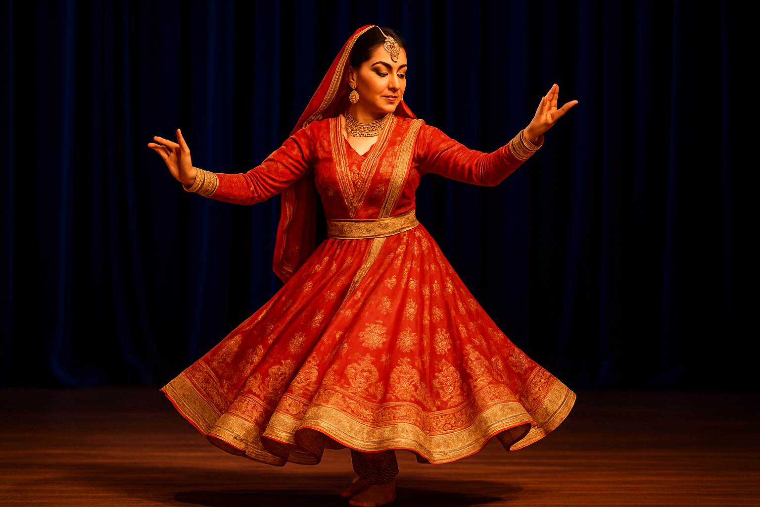 Kathak dance performance on stage